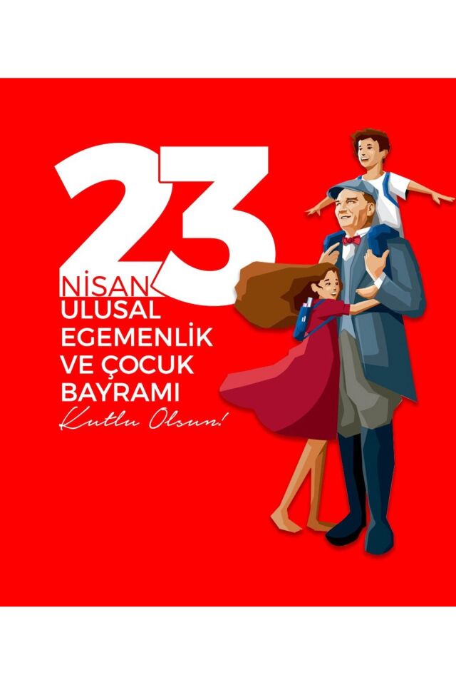 150x200 Kumaş Okul Fonları, Etkinlik Fon, 23 Nisan fonu, 23 Nisan kutlu olsun afiş