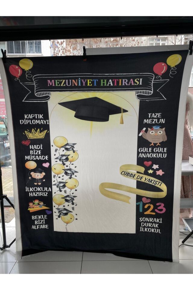 200x200 Cm EK DİKİŞLİ Mezuniyet Hatırası Fonu Okul Panoları, Etkinlik Fon