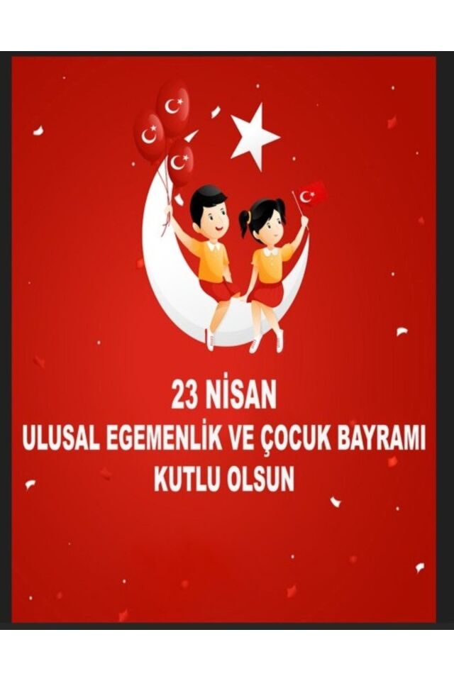 23 Nisan Ulusal Egemenlik ve Çocuk Bayramı, Okul Etkinlik Kumaş Fon 200x200 Ek Dikişli