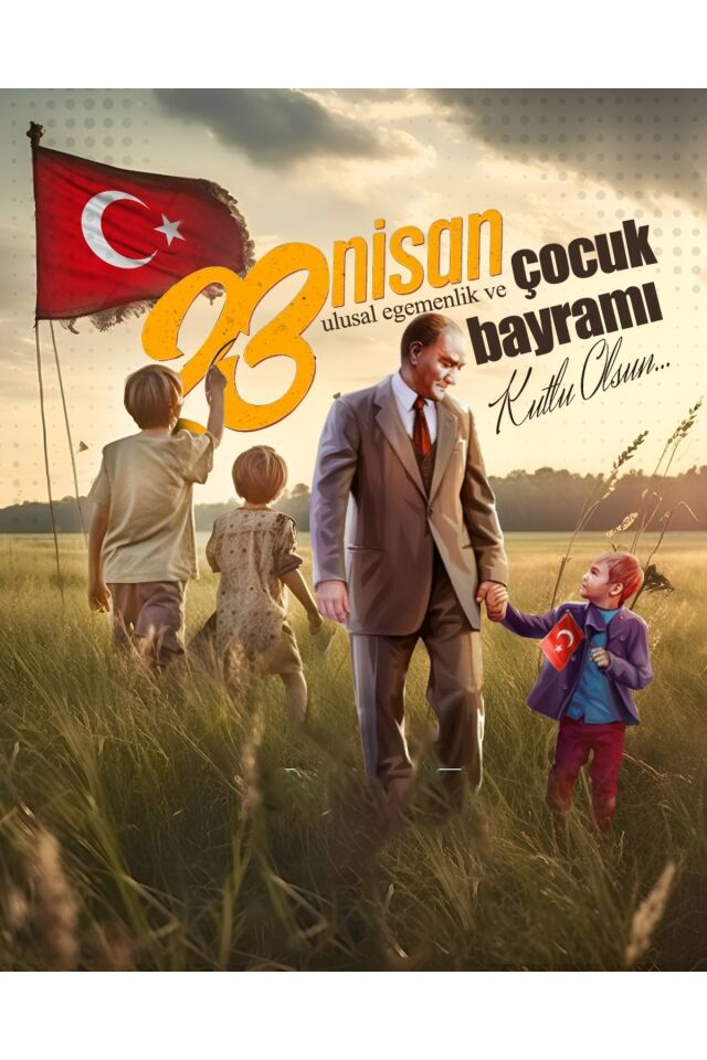 200x200 EKLEME DİKİŞLİ Kumaş Okul Panoları, Etkinlik Fon, 23 Nisan panosu, 23 Nisan kutlu olsun afiş