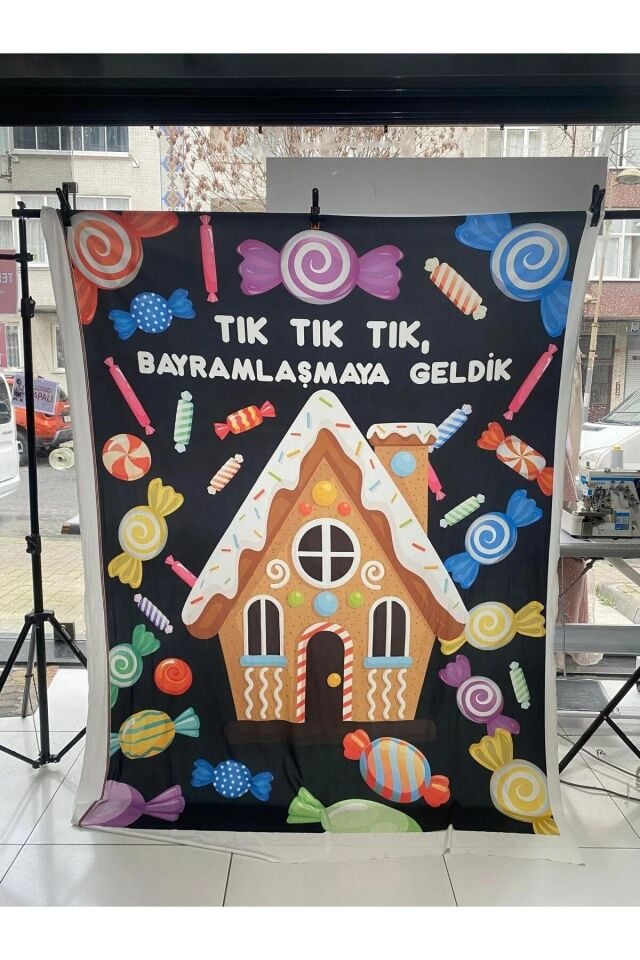 Tık Tık Tık Bayramlaşmaya Geldik, Ramazan Bayramı, Okul Etkinlik Kumaş Pano