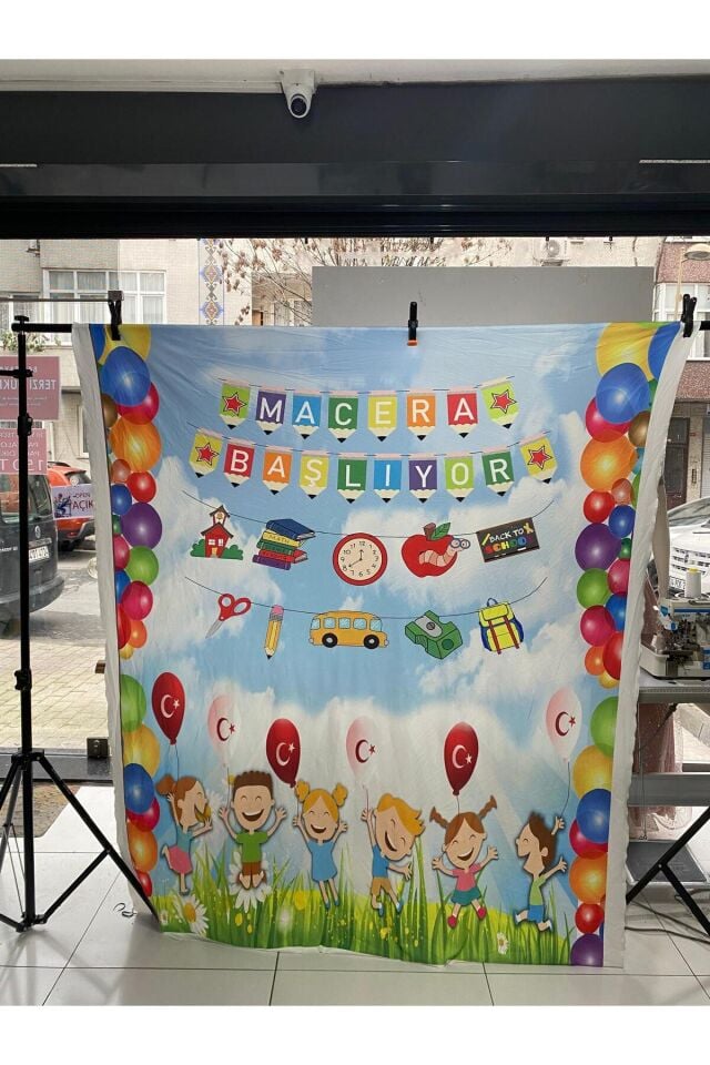 150x200 cm, Macera Başlıyor, Okul Etkinlik Kumaş Pano