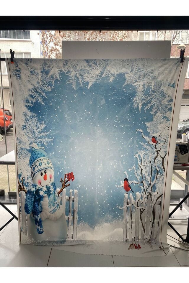 150x200 cm, Kısa Bir Mola, Kış Temalı, Okul Etkinlik Kumaş Pano