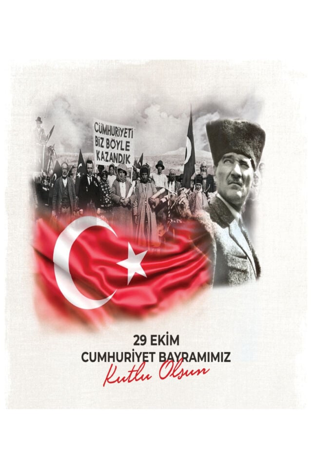 150x200 cm, 29 Ekim Cumhuriyet Bayramı Okul Etkinlik Kumaş Pano