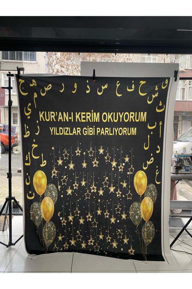 200x200 ek dikişli Okul etkinlik Kumaş Pano, Ramazan Panoları ,Dini Panolar, Kur'an kursu