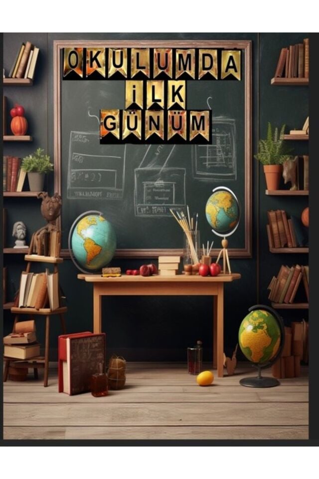 200X250 cm Ek Dikişli, Okulumda İlk Günüm, Okul Etkinlik Kumaş Pano
