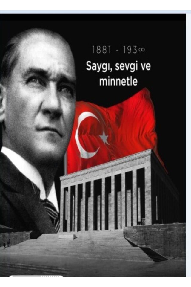 10 Kasım, Saygı Sevgi ve Minnetle, Okul Etkinlik Kumaş Fon 200x200 Ek Dikişli