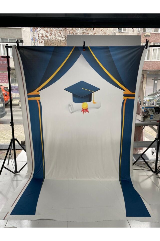 250x200 cm Ek Dikişli, Mezuniyet Hatırası, Okul Etkinlik Kumaş Fon