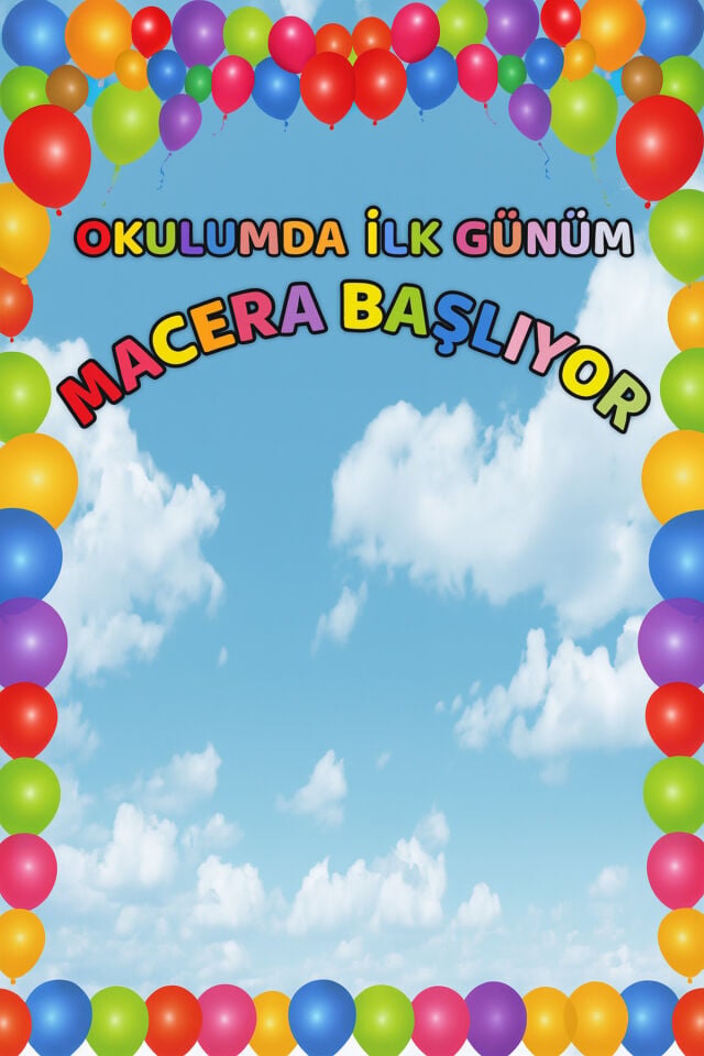 Okulumda İlk Günüm, Macera Başlıyor Okul Etkinlik Kumaş Fon