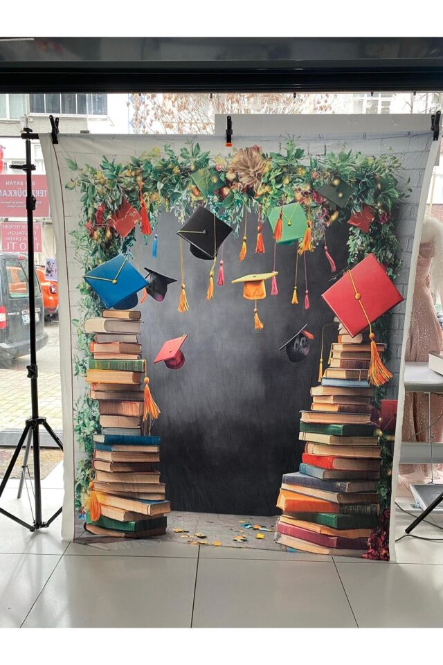 250x200 cm Ek Dikişli, Mezuniyet, Okul Etkinlik Kumaş Fon