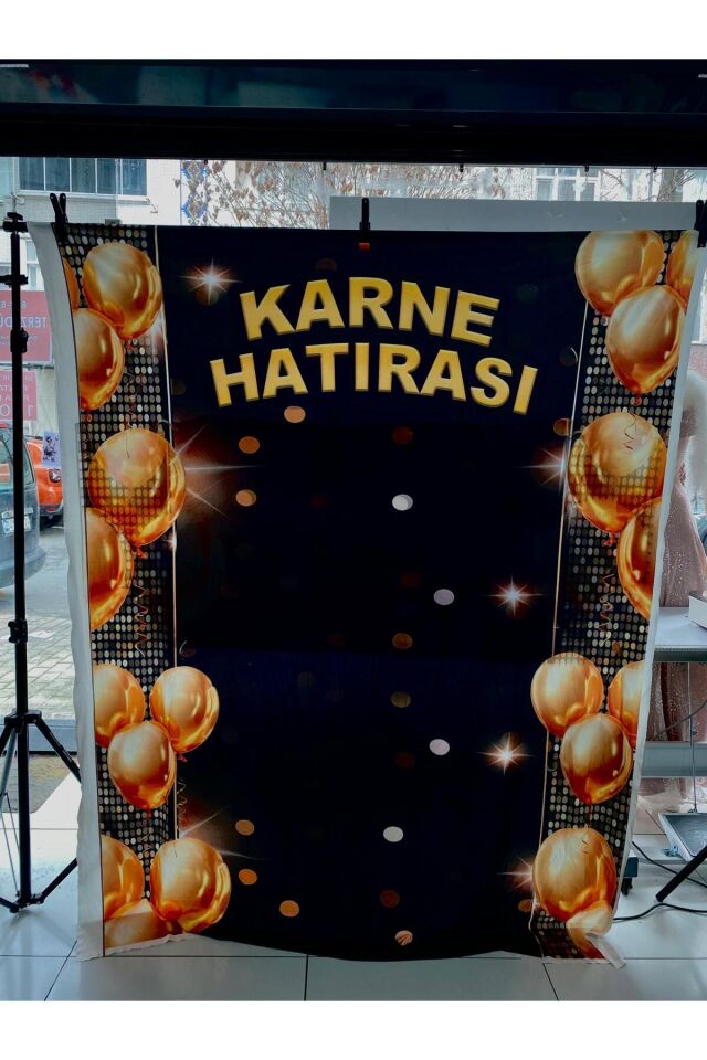 200x200 cm Ek Dikişli, Karne Hatırası, Okul Etkinlik Kumaş Fon