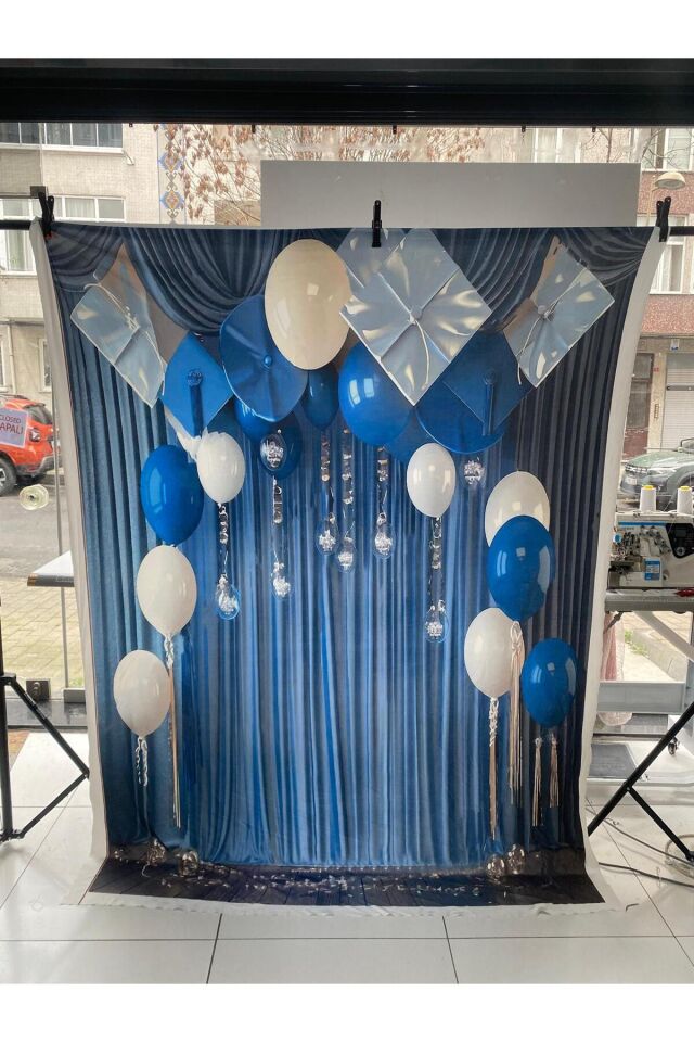250x200 cm Ek Dikişli, Mezuniyet, Okul Etkinlik Kumaş Fon