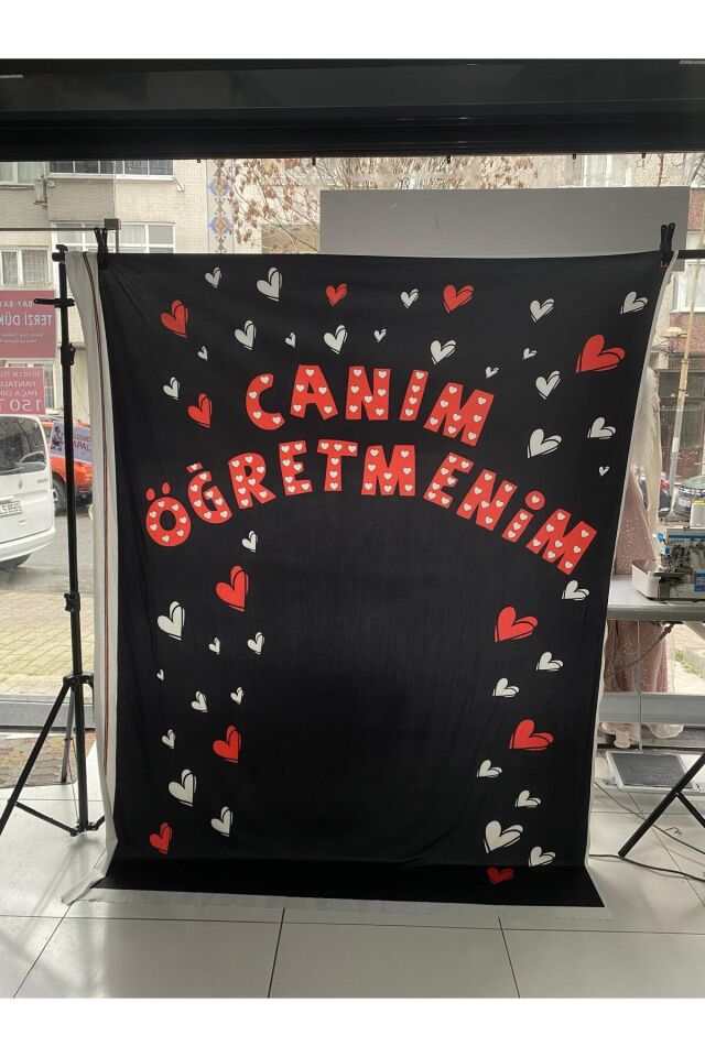 150x200 cm, 24 Kasım Öğretmenler Günü, Okul Etkinlik Kumaş Fon