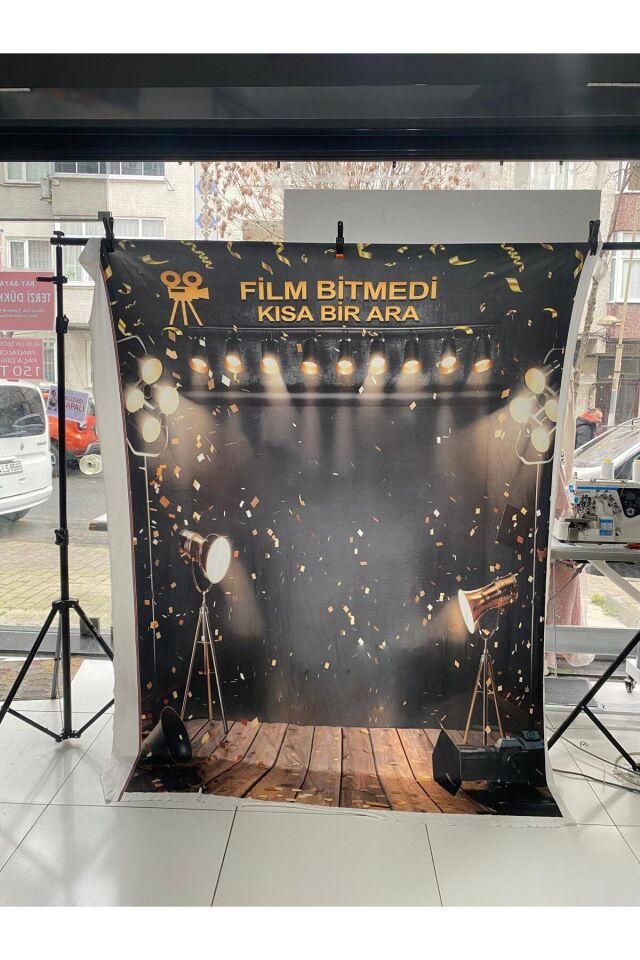 200x200 cm Ek Dikişli, Kısa Bir Mola, Ara Tatil, Okul Etkinlik Kumaş Fon