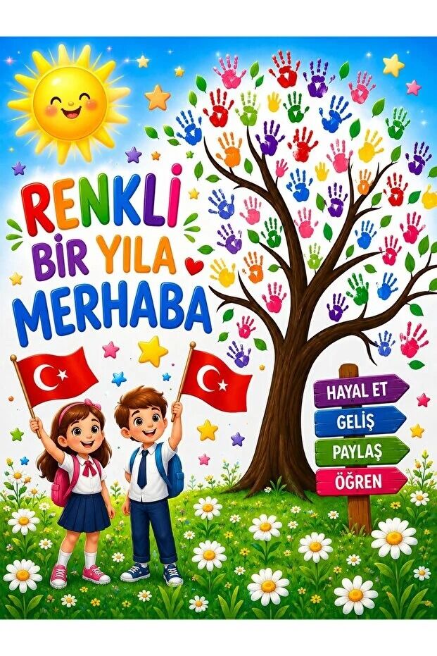 Renkli Bir Yıla Merhaba, Okul Etkinlik Kumaş Pano