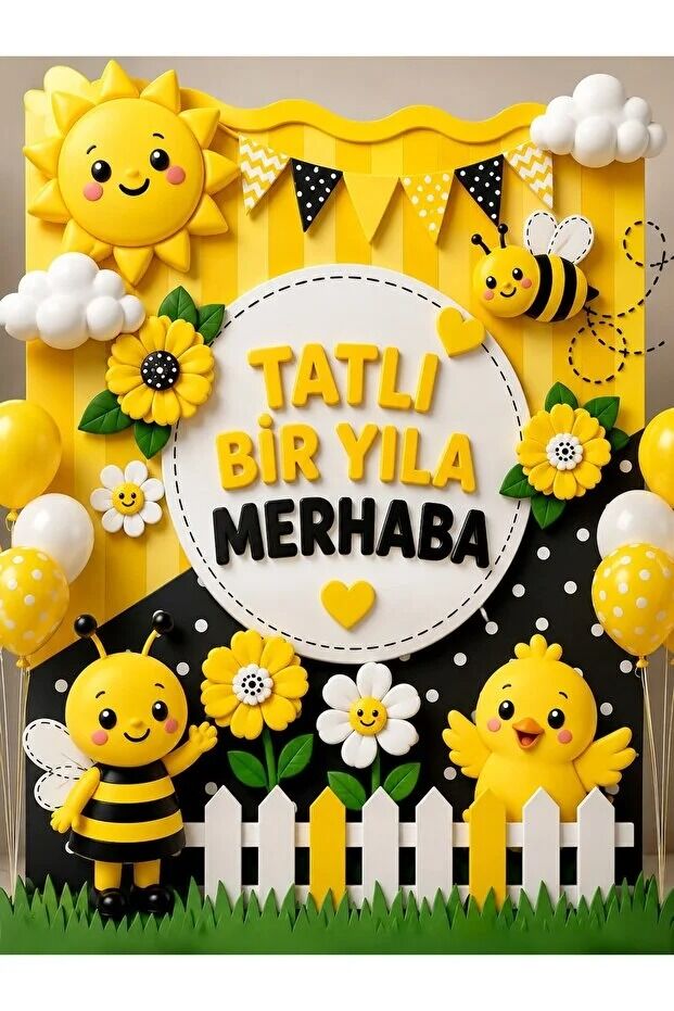 Tatlı Bir Yıla Merhaba, Okul Etkinlik Kumaş Pano