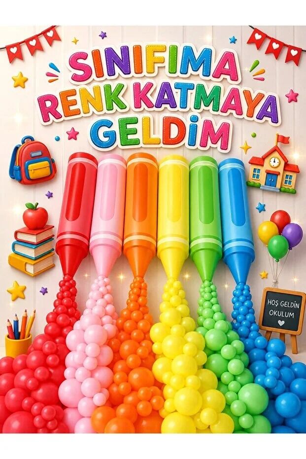 Sınıfıma Renk Katmaya Geldim, Okul Etkinlik Kumaş Pano