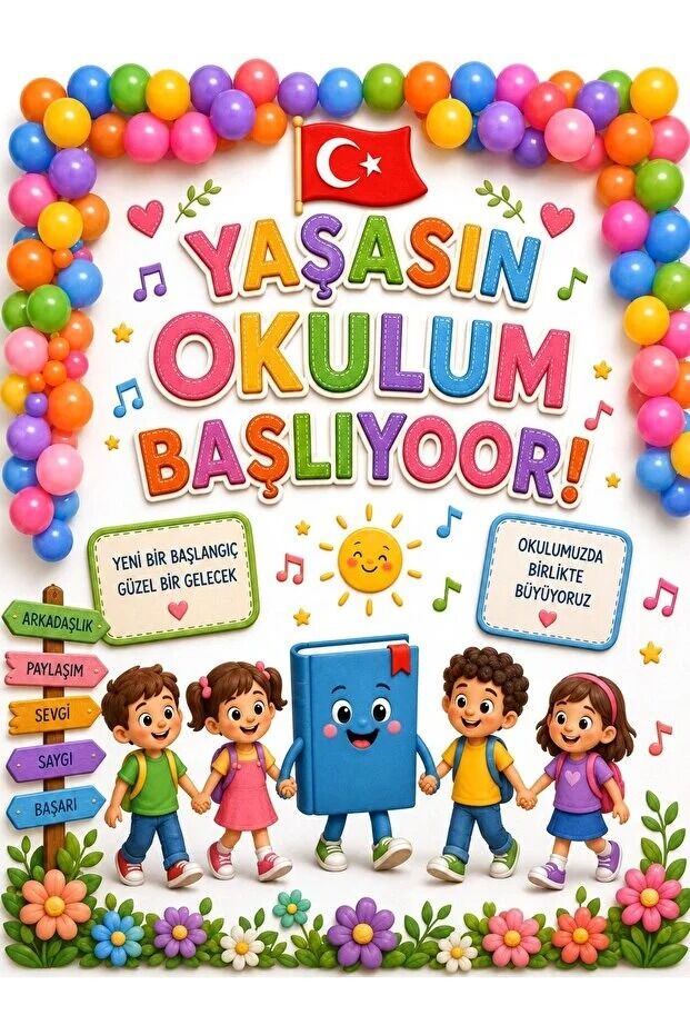 Yaşasın Okulum Başlıyor, Okul Etkinlik Kumaş Pano
