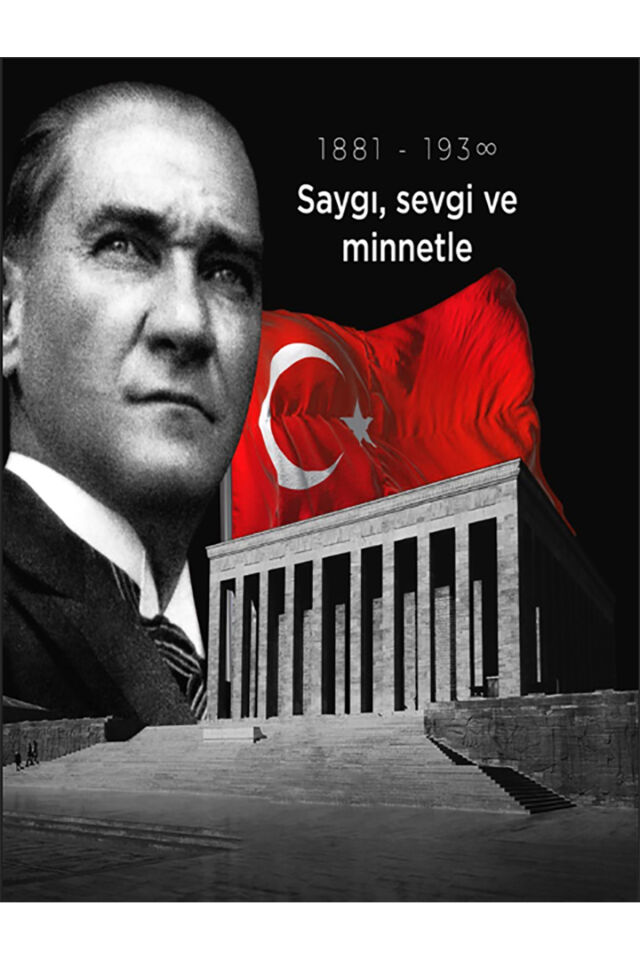 10 Kasım Atatürk Yazılı Renkli Okul Etkinlik Kumaş Fon 250x200 Cm Ek Dikişli