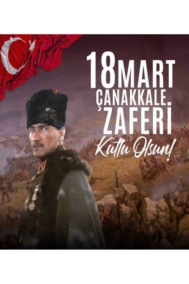 18 mart Çanakkale Zaferi Etkinlik Kumaş Fon 250x200 Cm Ek Dikişli
