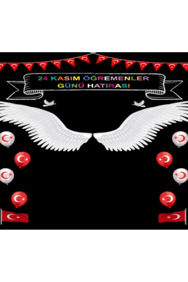 200x200 cm Ek Dikişli, 24 Kasım Öğretmenler Günü, Okul Etkinlik Kumaş Fon
