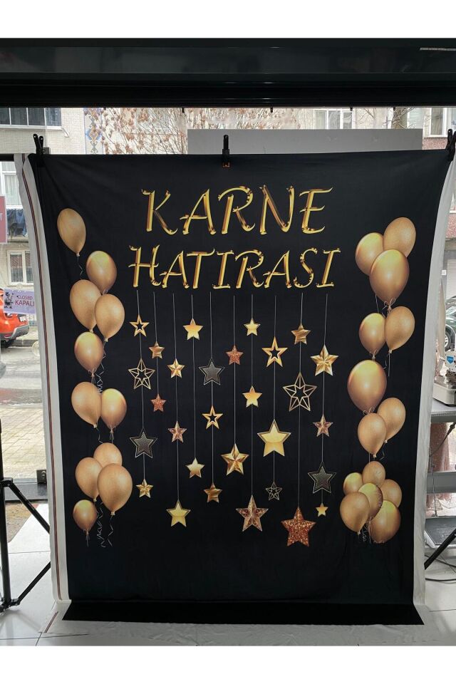 250x200 Cm EK DİKİŞLİ Karne Hatırası Fonu Okul Panoları, Etkinlik Fon