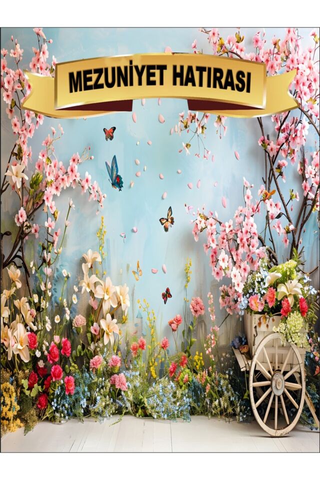 200x200 cm Ek Dikişli, Mezuniyet Hatırası, Okul Etkinlik Kumaş Fon