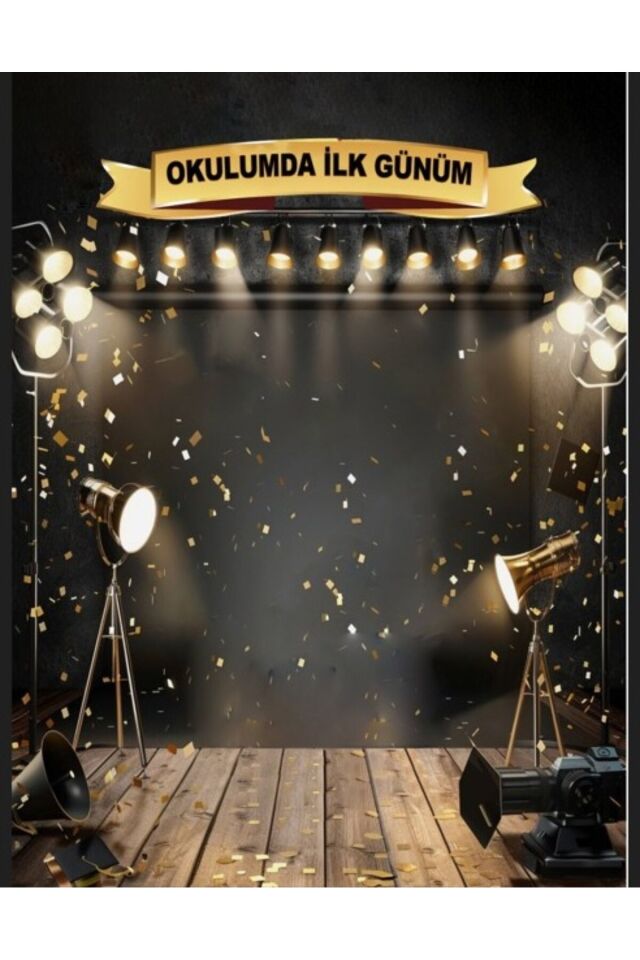 Okulumda İlk Günüm, Okul Etkinlik Kumaş Fon 200x200 Ek Dikişli