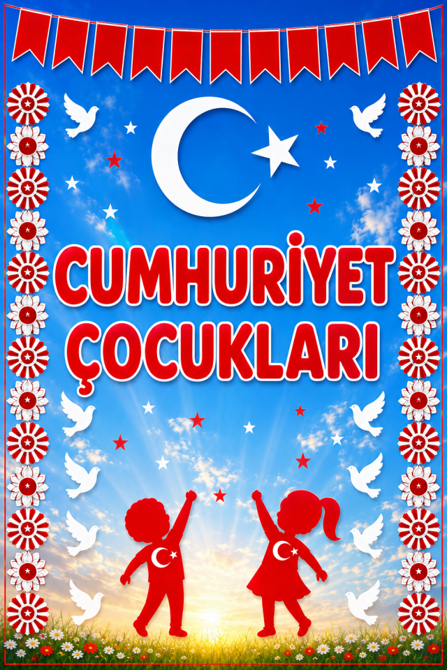 29 Ekim, Cumhuriyet Çocukları, Okul Etkinlik Kumaş Pano