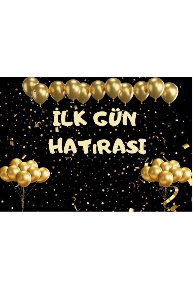 250X200 cm Ek Dikişli, İlk Gün Hatırası, Okul Etkinlik Kumaş Fon
