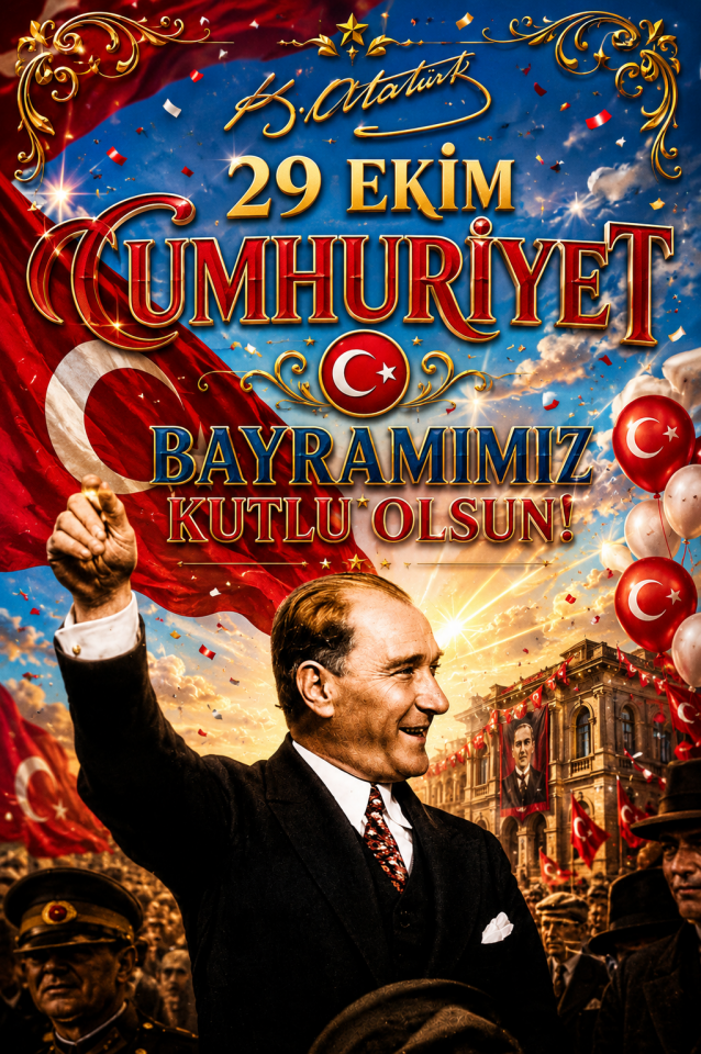 29 Ekim Cumhuriyet Bayramımız Kutlu Olsun, Okul Etkinlik Kumaş Pano