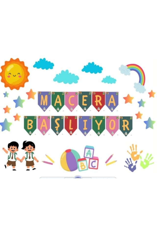 Macera Başlıyor, Okulda İlk Gün Okul Etkinlik Kumaş Fon