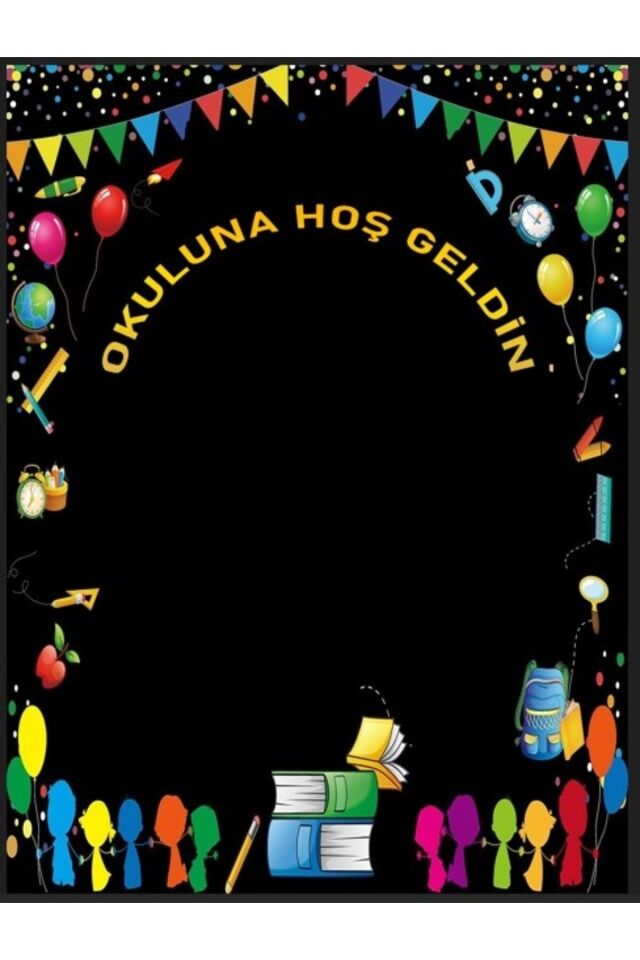 Okuluna Hoşgeldin, Okul Etkinlik Kumaş Fon 200x200 Ek Dikişli