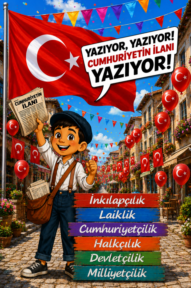 29 Ekim, Cumhuriyetin İlanı, Okul Etkinlik Kumaş Pano