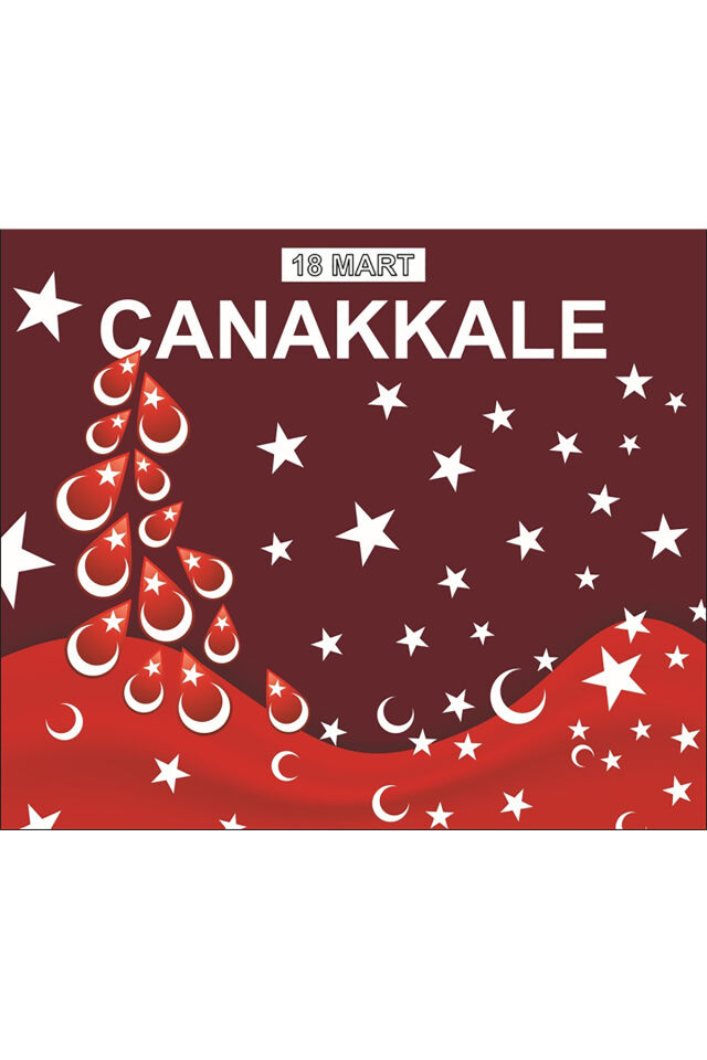 250x200 cm EKLEME DİKİŞLİ Kumaş Okul Etkinlik Fon, Çanakkale panosu, 18 Mart fonu