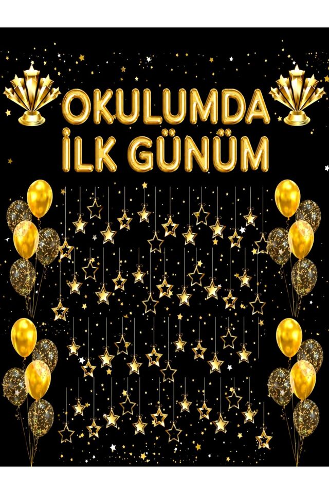 200X200 cm ,,Okuluna Hoş Geldin Okul Etkinlik Kumaş Fon