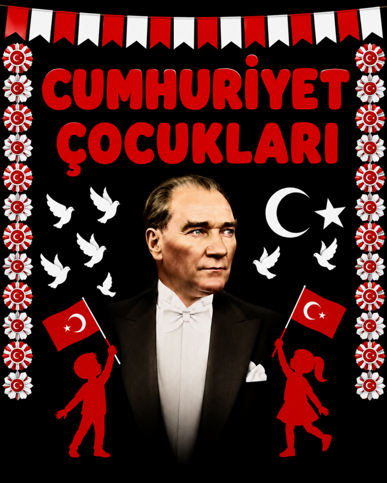 29 Ekim, Cumhuriyet Çocukları, Okul Etkinlik Kumaş Pano
