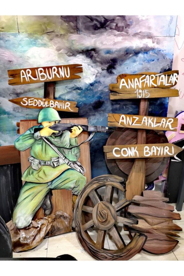 250x200 Ek Dikişli, 18 Mart Çanakkale, Okul Etkinlik Kumaş Pano