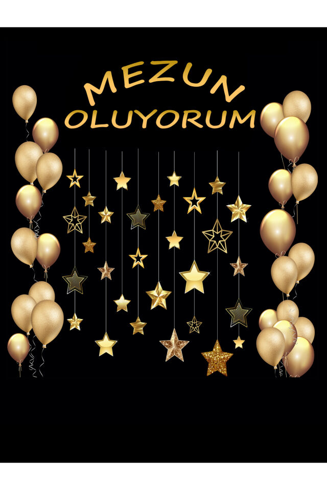 Mezun Oluyorum, Mezuniyet, Okul Etkinlik Kumaş Fon 200x200 Ek Dikişli