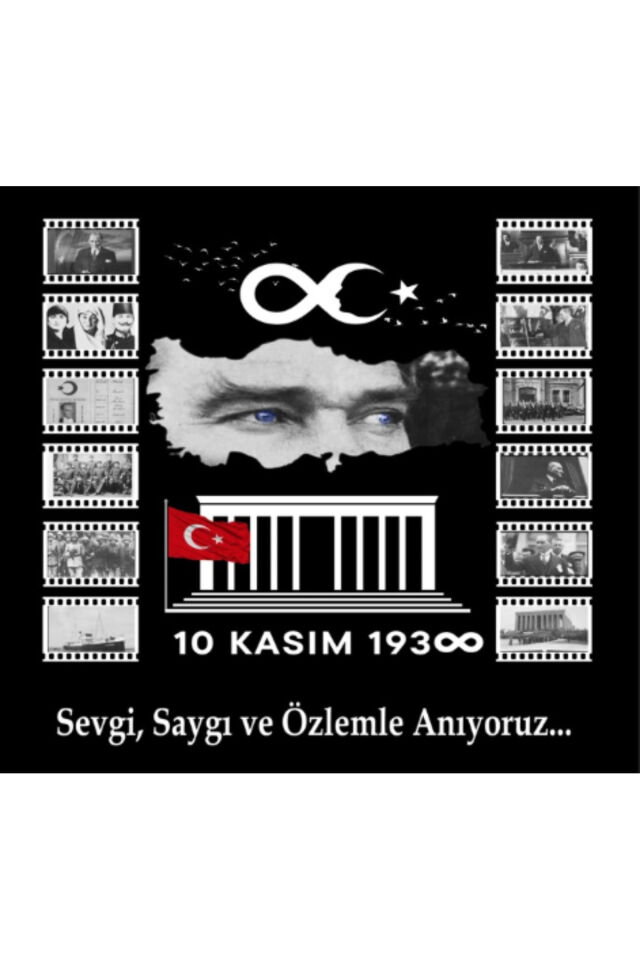 250x200 Cm 10 Kasım, Okul Etkinlik Kumaş Fon Ek Dikişli