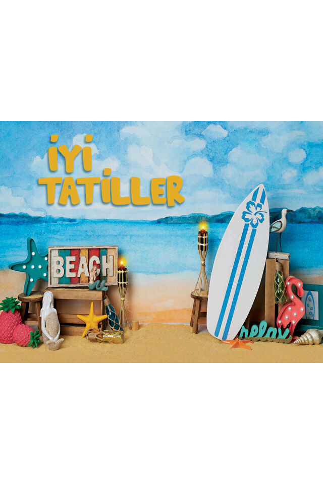 İyi Tatiller, Tatil, Okul Etkinlik Kumaş Fon 250x200 Ek Dikişli