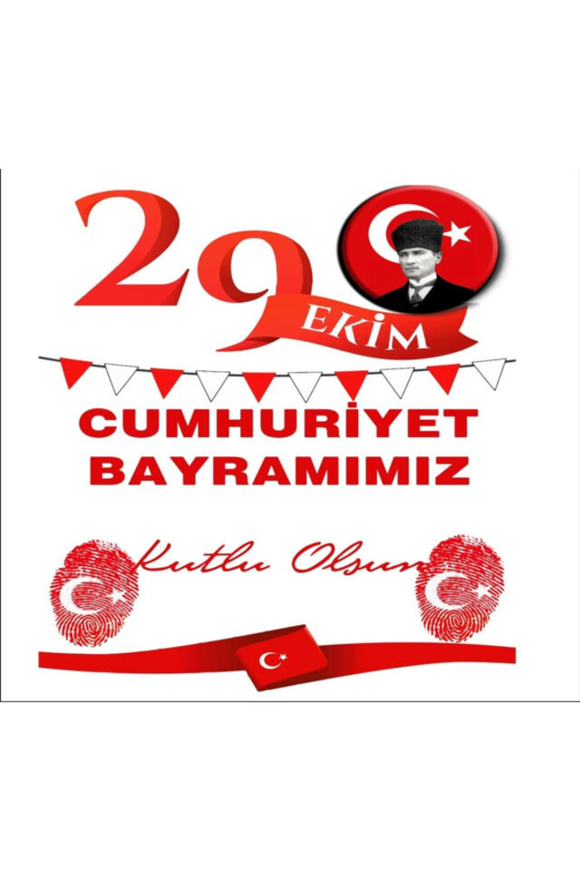 250x200 Cm 29 Ekim Cumhuriyet Bayramı, Okul Etkinlik Kumaş Fon Ek Dikişli