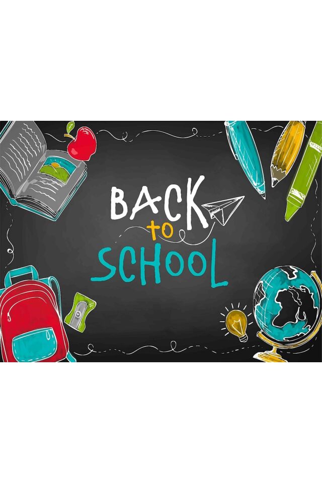 150X200 cm , Back To School ,Okul Etkinlik Kumaş Fon
