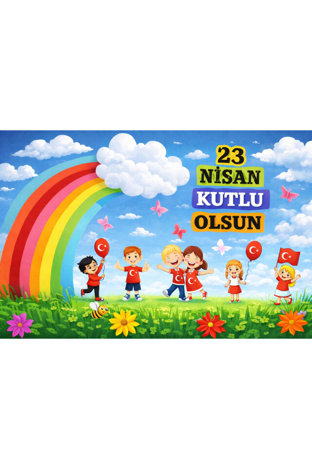 23 Nisan Kutlu Olsun Okul Etkinlik Fonları 150x200 Cm