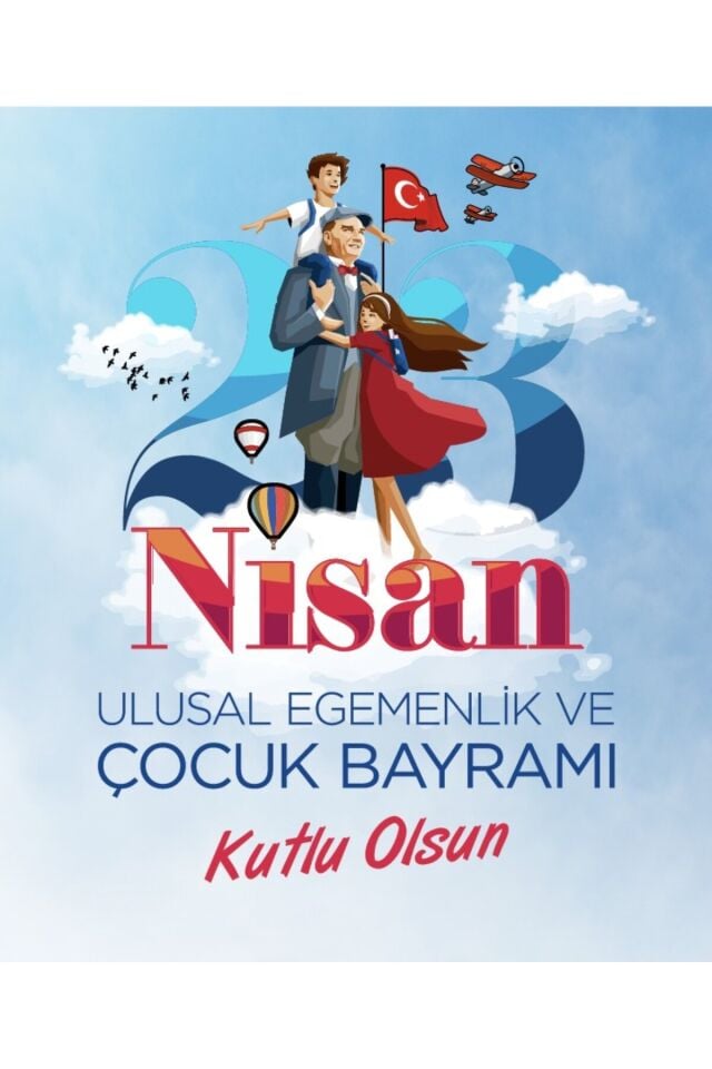 150x200 cm, 23 Nisan Ulusal Egemenlik Ve Çocuk Bayramı, Okul Etkinlik Kumaş Pano