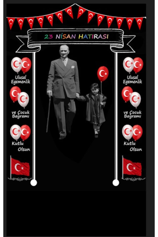 250x200Cm Ek Dikişli Çocuk Ve Yetişkin Kumaş Stüdyo Fotoğraf Fonu Okul Panoları, 23Nisan