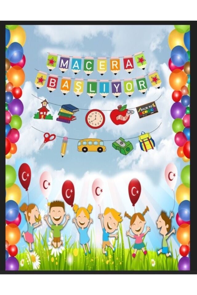 Macera Başlıyor, Okula Başlıyoruz, Fotoğraf Çekimi, KumaşArkaFon 250X200Cm Ek Dikişli