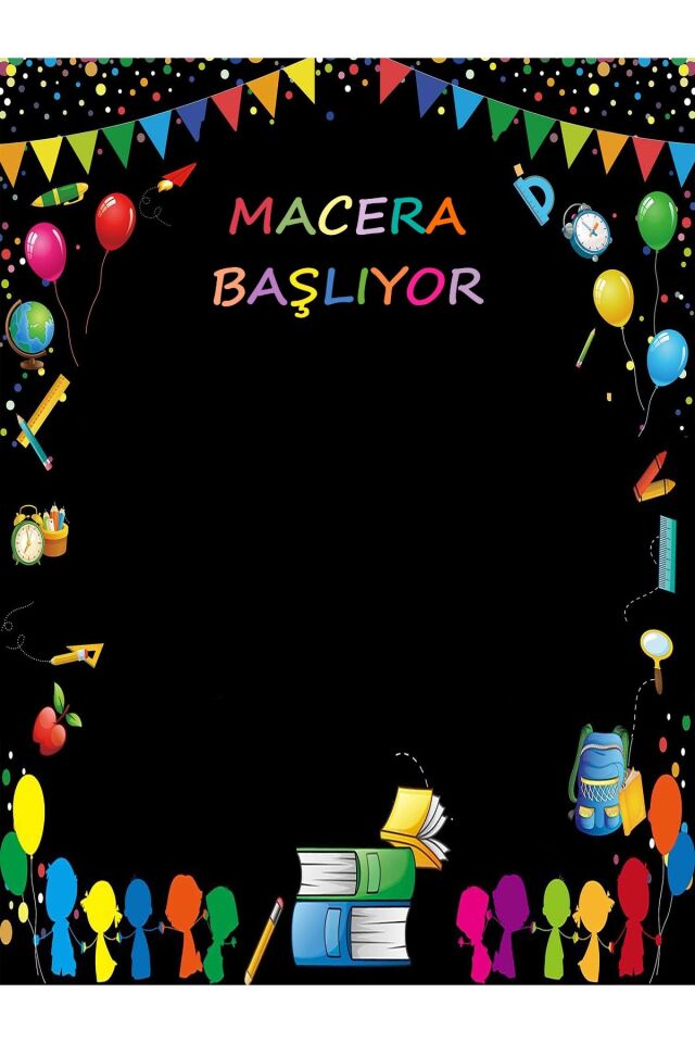 150X200 cm Macera Başlıyor ,Okul Etkinlik Kumaş Fon