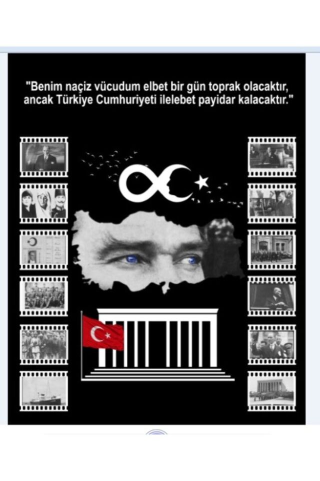 10 Kasım Atatürk'ü Anma, Kumaş Arka Fon 200x200 Ek Dikişli