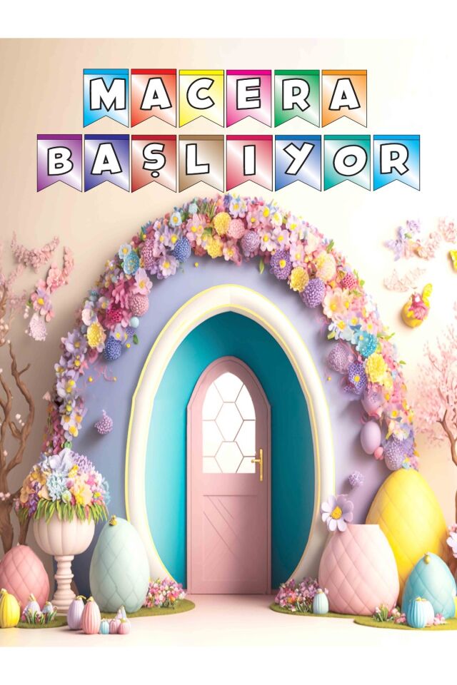 200X200 cm Macera Başlıyor Okul Etkinlik Kumaş Fon